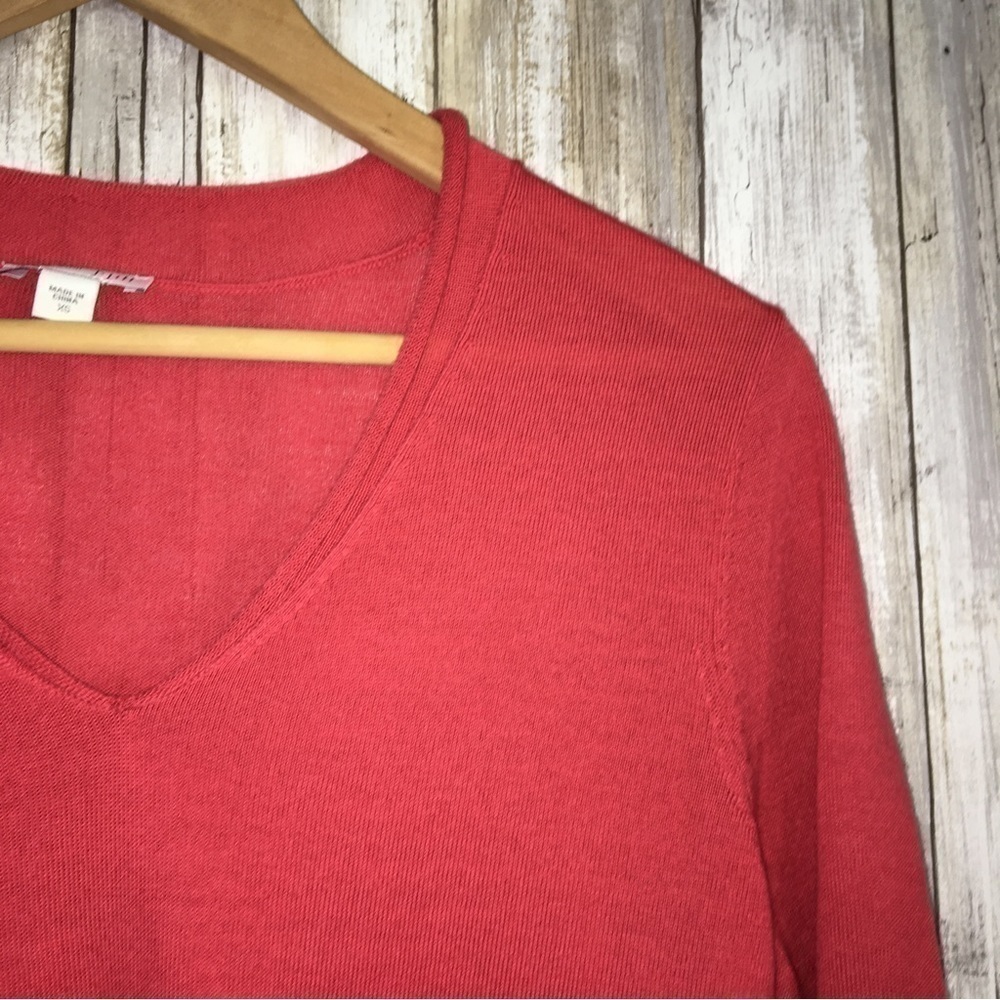 J. Jill Pinkish Red Merino Wool Sweater - Picture 2 of 4